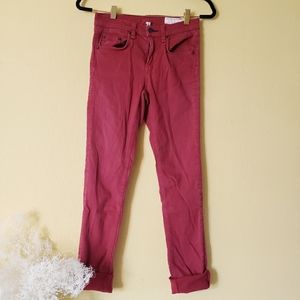 Rag and Bone Red Skinny Jeans